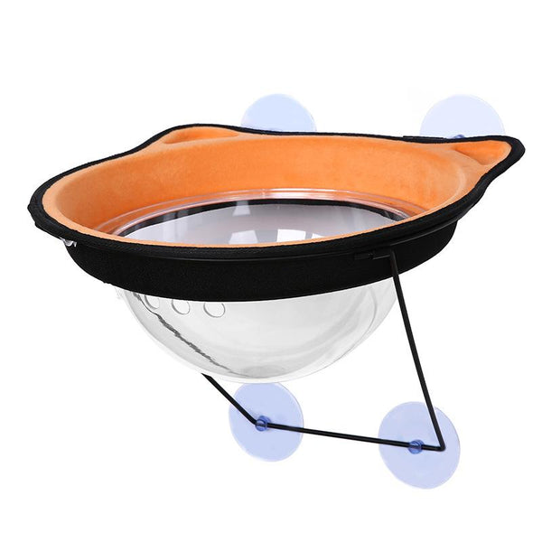 Hamac de fenêtre transparent "Tête de chat" hamac pour chat Au bonheur du chat - Boutique d'accessoires pour votre chat Orange