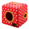 Niche pour chat "Cube tunnel" accessoires chat Au bonheur du chat - Boutique d'accessoires pour votre chat Rouge S