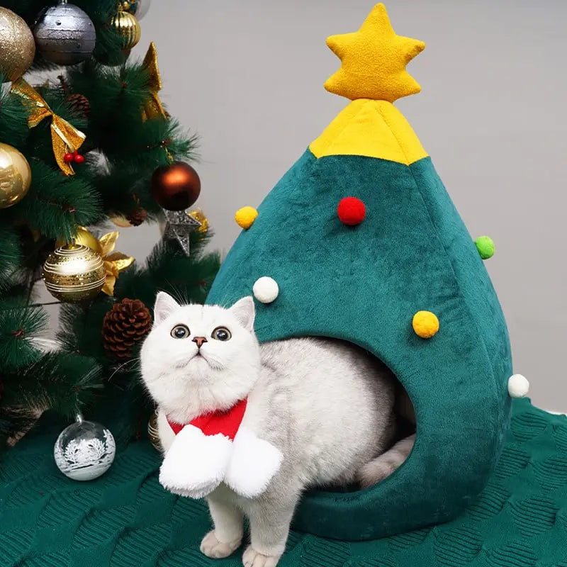 Panier pour chat ChristmasTree Au bonheur du chat - Boutique d'accessoires pour votre chat
