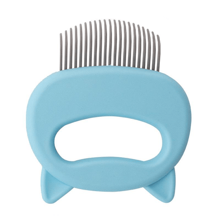 Brosse 2-en-1 fourrure + massage accessoires chat Au bonheur du chat - Boutique d'accessoires pour votre chat et pour vous Bleu 