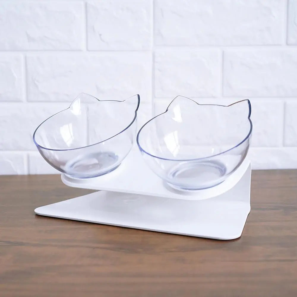 Gamelle pour chat surélevée "Tête de chat" accessoires chat Au bonheur du chat - Boutique d'accessoires pour votre chat Transparent/Transparent 
