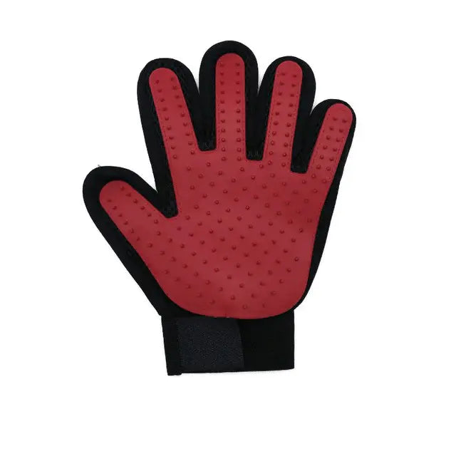 Gants de toilettage pour chat accessoires chat Au bonheur du chat - Boutique d'accessoires pour votre chat Gauche Rouge 