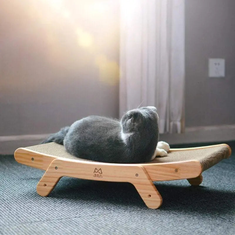 Griffoir pour chat 2-en-1 Deluxe avec support en bois