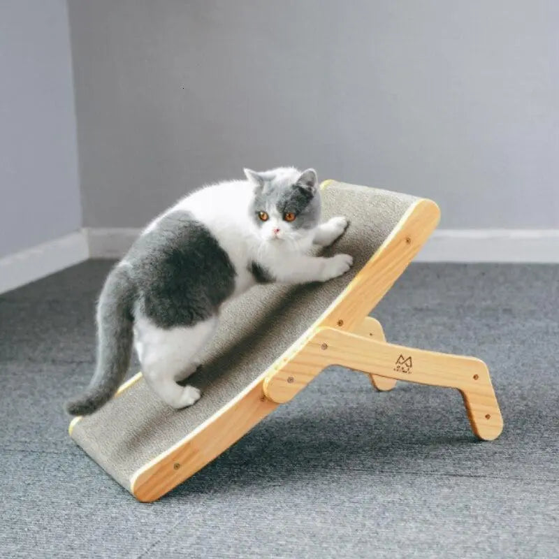 Griffoir pour chat 2-en-1 Deluxe avec support en bois