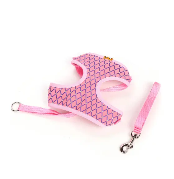 Harnais pour chat "Carreaux" accessoires chat Au bonheur du chat - Boutique d'accessoires pour votre chat Rose S 
