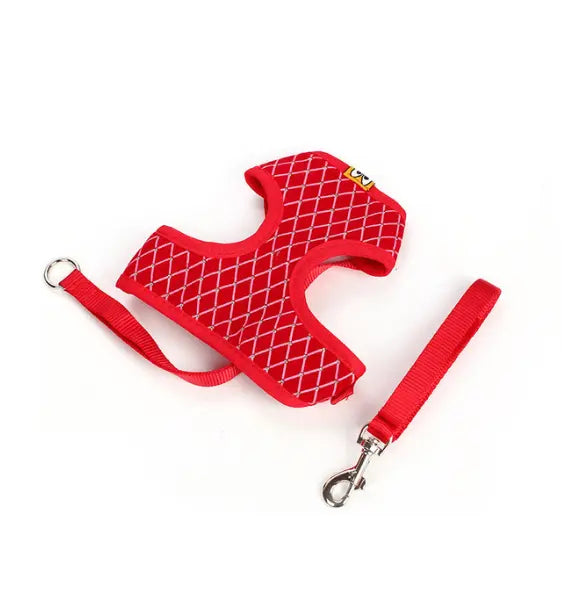 Harnais pour chat "Carreaux" accessoires chat Au bonheur du chat - Boutique d'accessoires pour votre chat Rouge S 