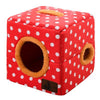 Niche pour chat "Cube tunnel" accessoires chat Au bonheur du chat - Boutique d'accessoires pour votre chat Rouge S 