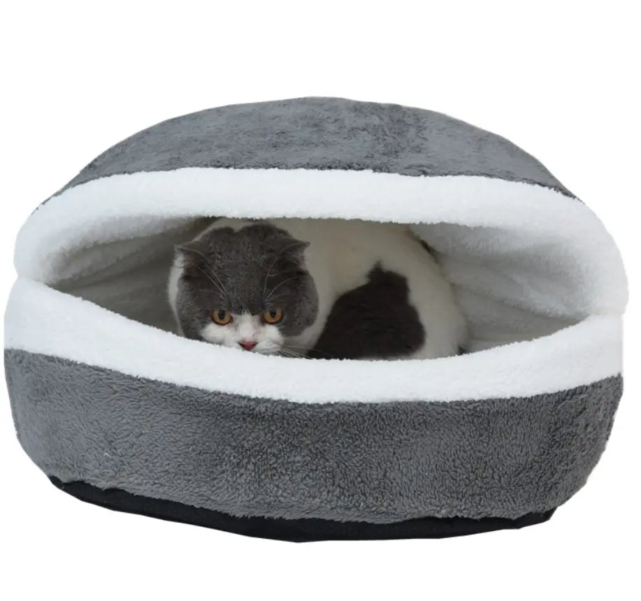 Niche pour chat "Hamburger" accessoires chat Au bonheur du chat - Boutique d'accessoires pour votre chat Gris L 55x40 cm 