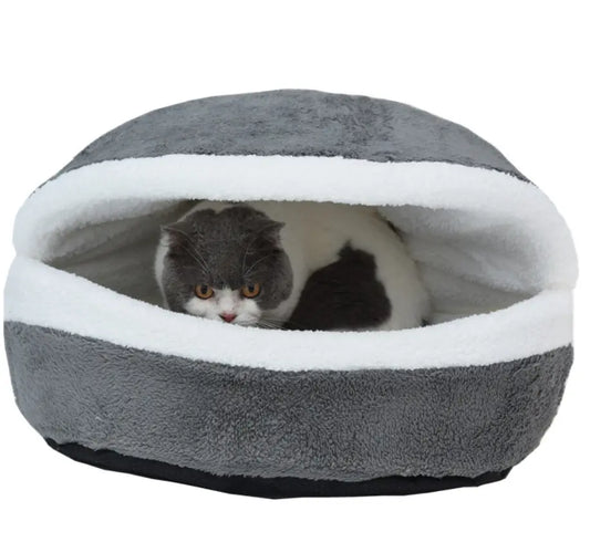 Niche pour chat "Hamburger" accessoires chat Au bonheur du chat - Boutique d'accessoires pour votre chat Gris L 55x40 cm 