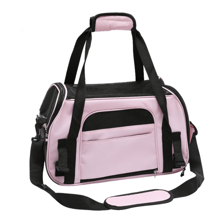 Sac de transport pour chat à bandoulière accessoires chat Au bonheur du chat - Boutique d'accessoires pour votre chat Rose M 