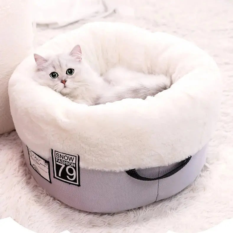 Panier pour chat SnowComfy™ Au bonheur du chat - Boutique d'accessoires pour votre chat