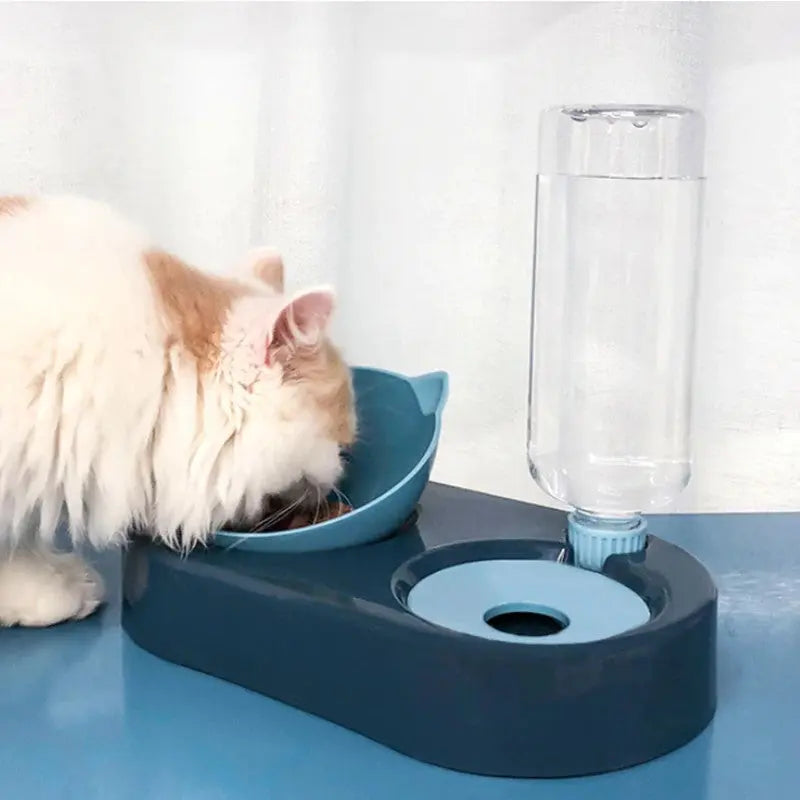 Gamelle pour chat 2-en-1 fontaine à eau Au bonheur du chat - Boutique d'accessoires pour votre chat