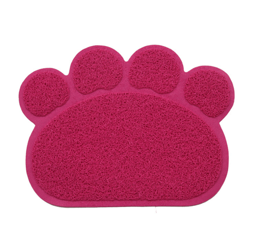 Tapis de sol pour litière "Patte de chat" Tapis de sol Au bonheur du chat - Boutique d'accessoires pour votre chat Rose 